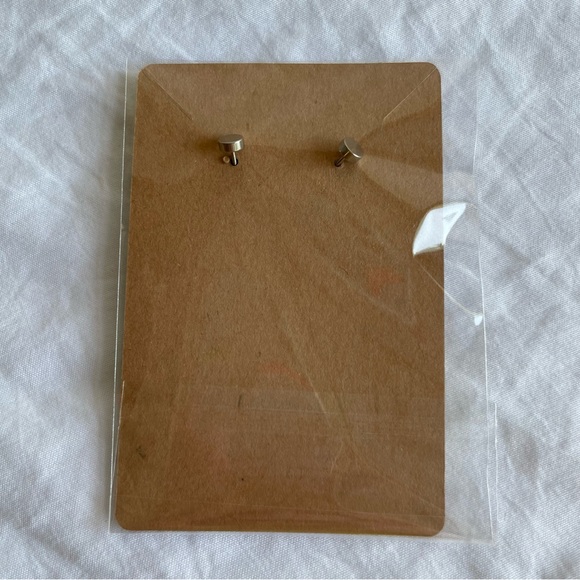 Flatback lightning stud earrings stainless steel silver hypoallergenic post new - Picture 5 of 5